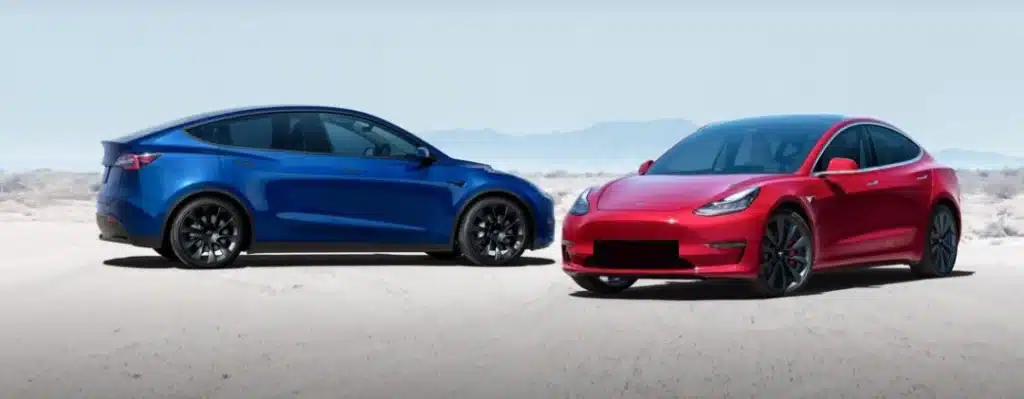 tesla 3 and model y